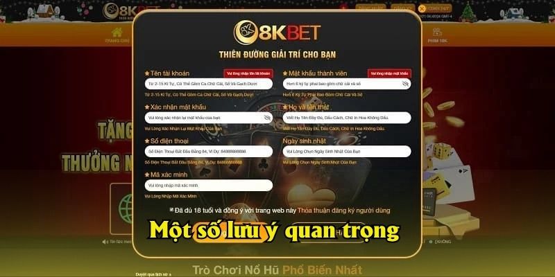 Một số lưu ý quan trọng